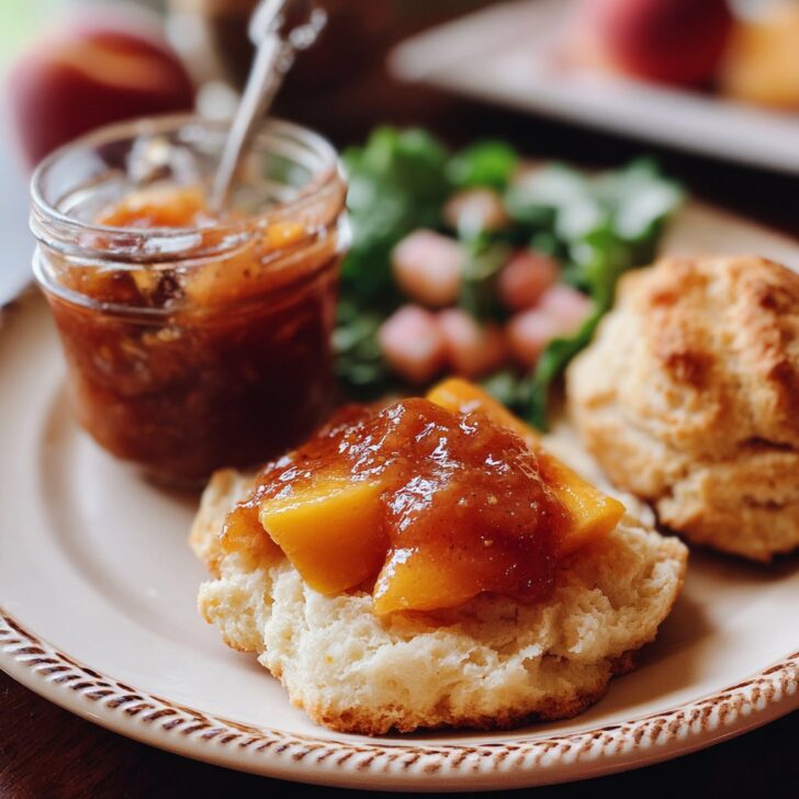 Peach Butter and Biscuits Breakfast Idea