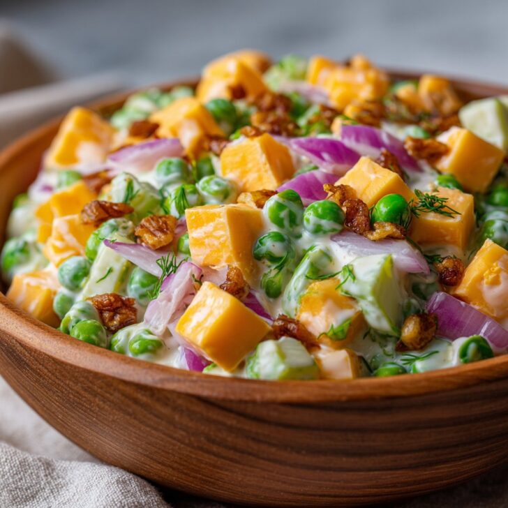 Classic Pea Salad with Cheddar Cubes