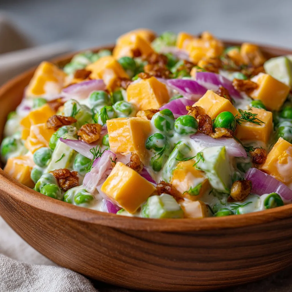 Classic Pea Salad with Cheddar Cubes