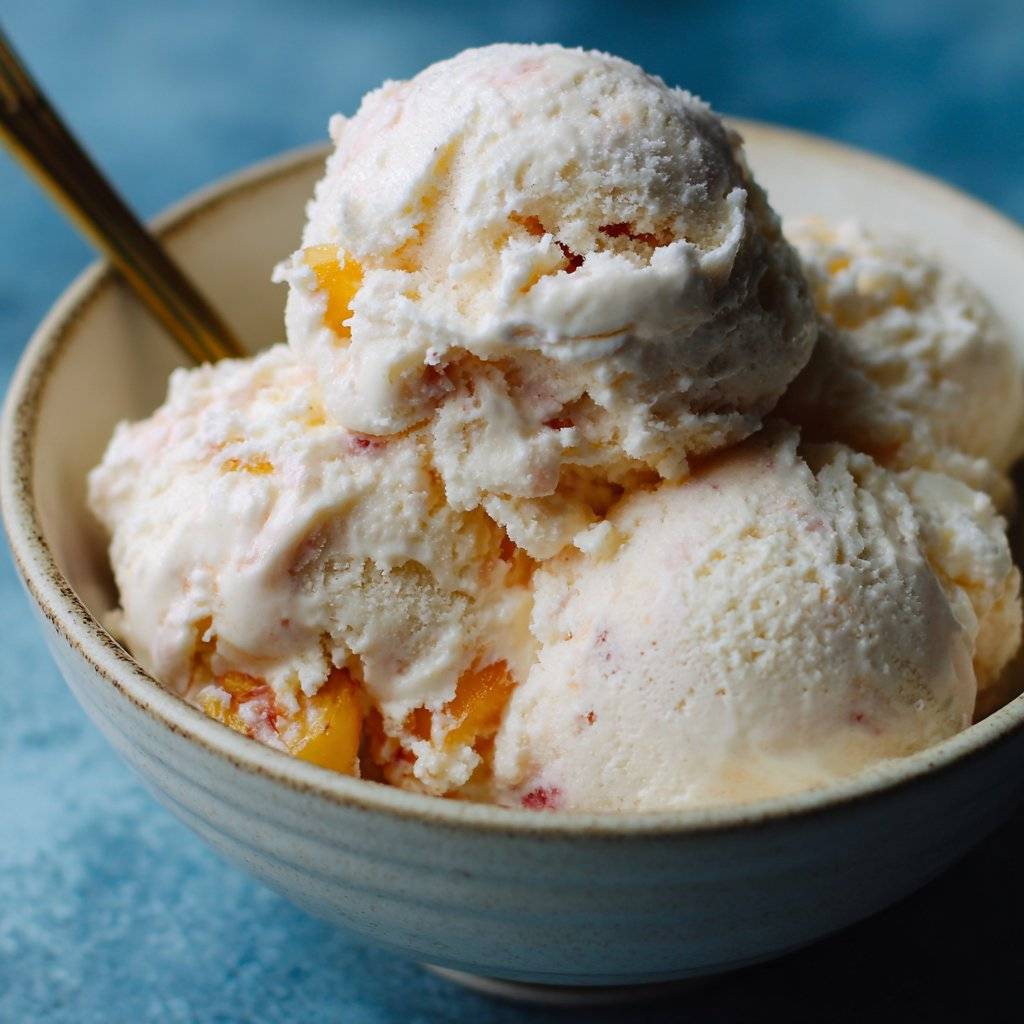 No-Churn Peach Ice Cream