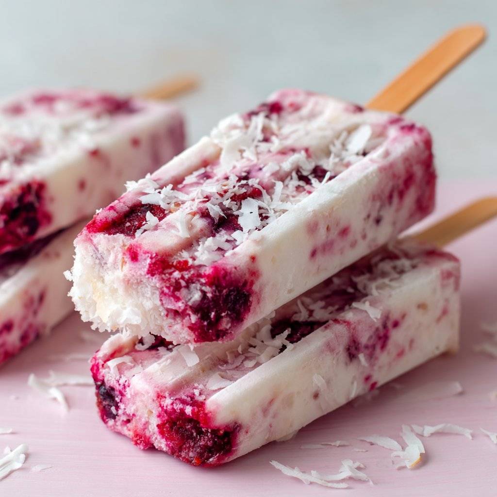 Berry Coconut Cream Popsicles