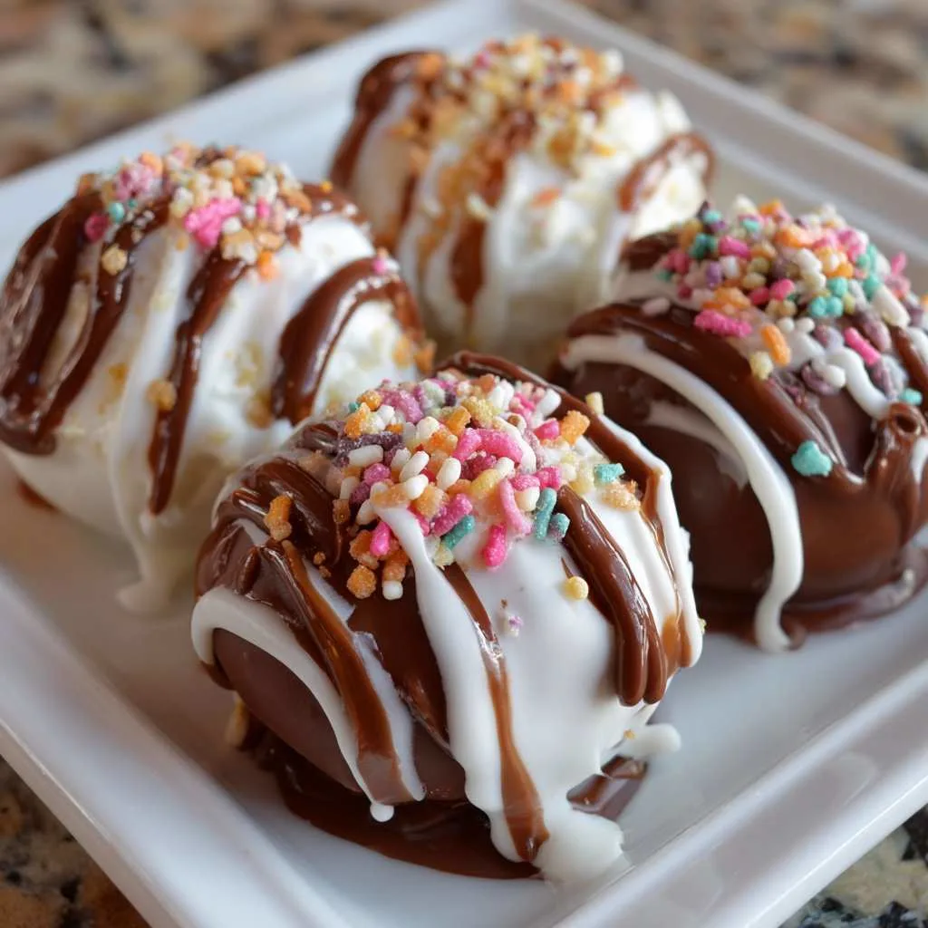 Chocolate Dipped Frozen Yogurt Bites