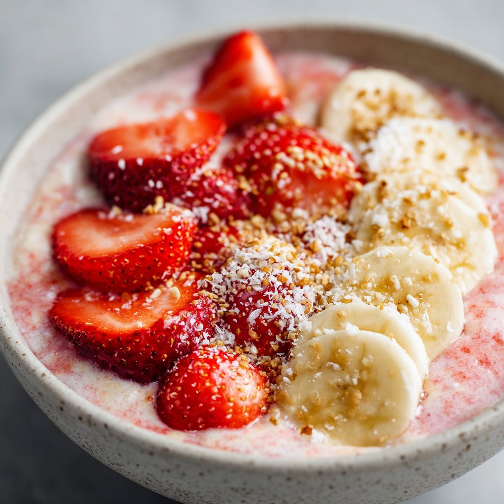 Creamy Strawberry Banana Smoothie Bowl