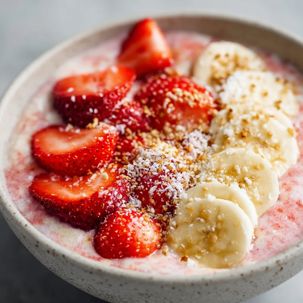 Creamy Strawberry Banana Smoothie Bowl