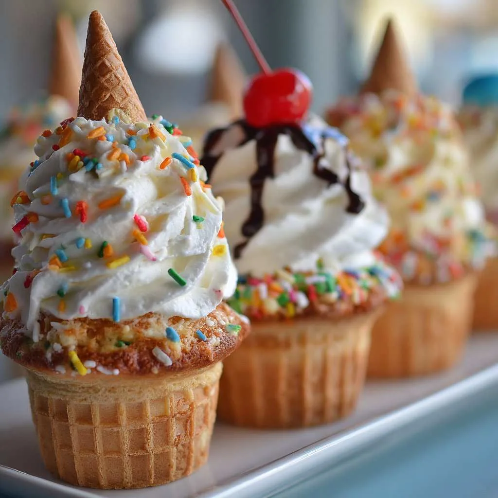 Ice Cream Cone Cupcakes.