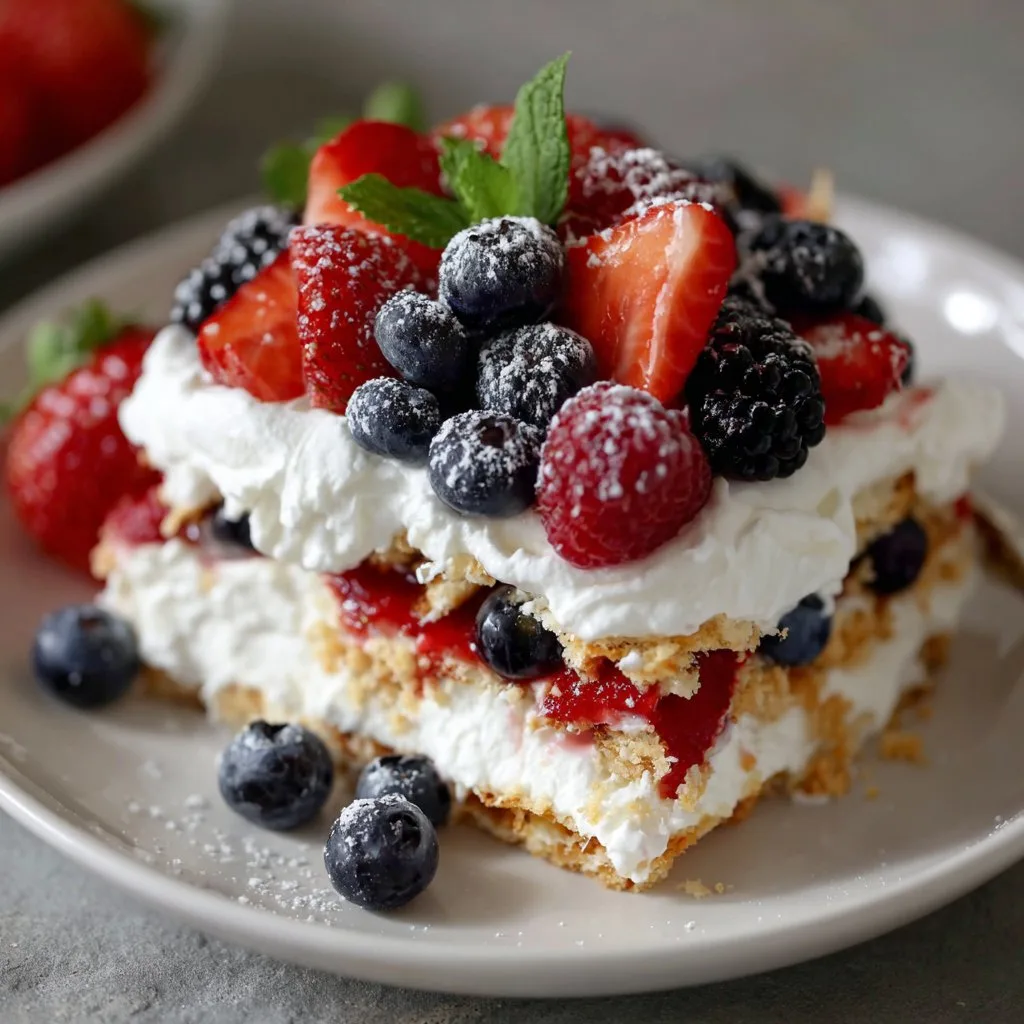 No-Bake Summer Berry Lasagna
