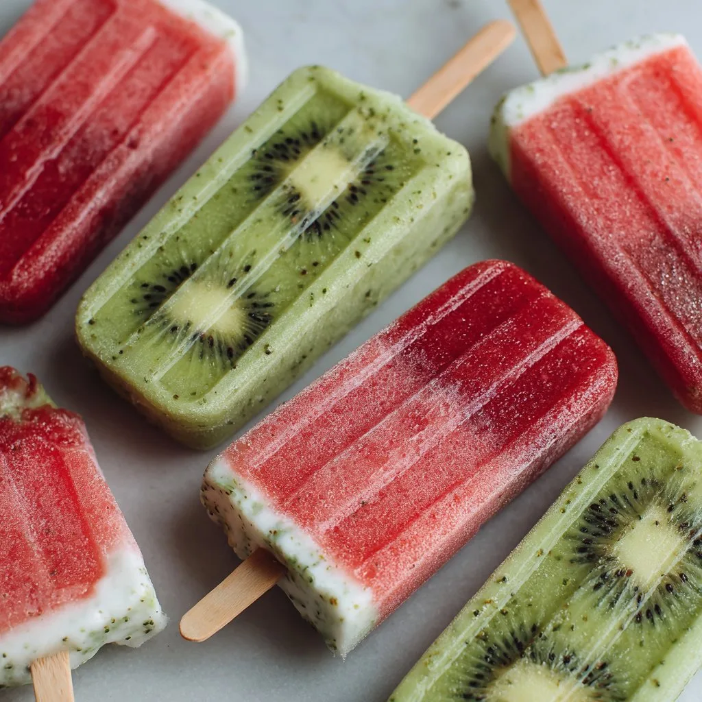 Watermelon Kiwi Popsicles