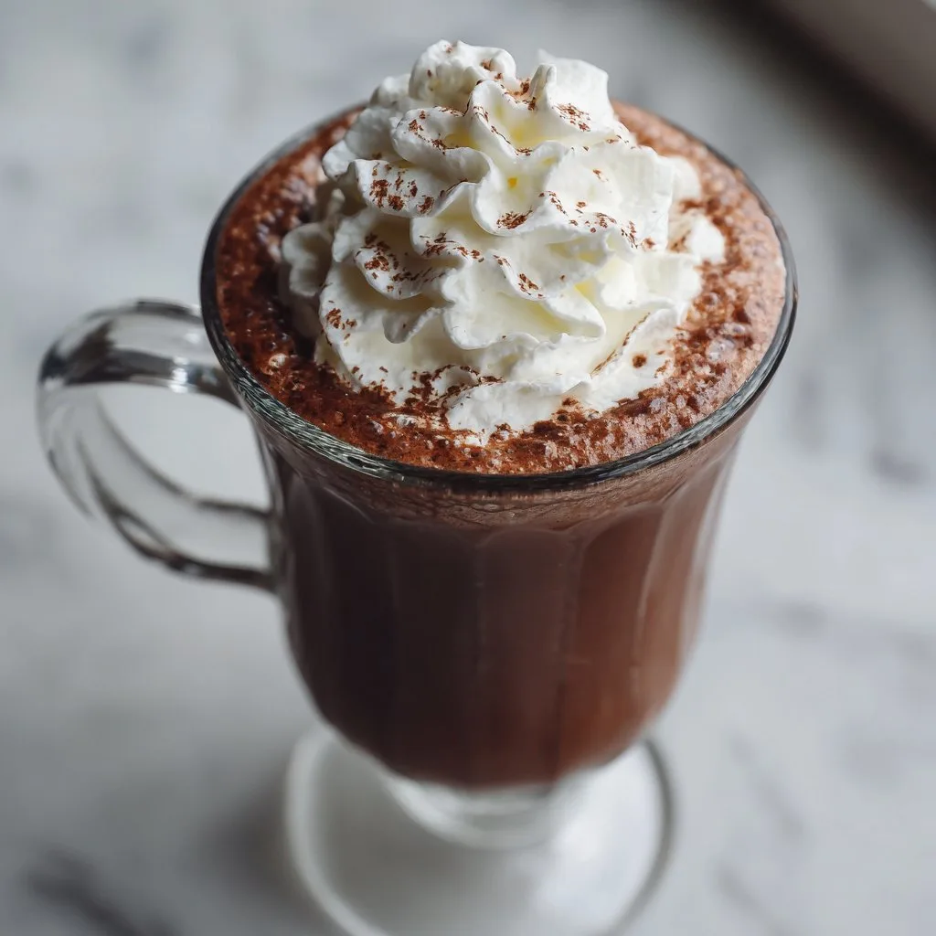 Frozen Hot Chocolate with Whipped Cream