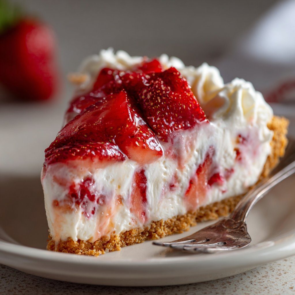 Strawberry Cream Icebox Pie