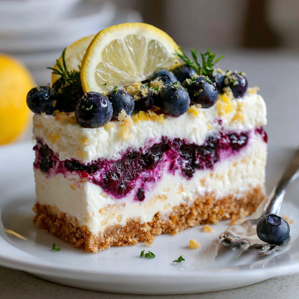 Lemon Blueberry Ice Cream Cake
