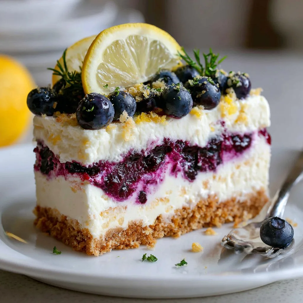 Lemon Blueberry Ice Cream Cake