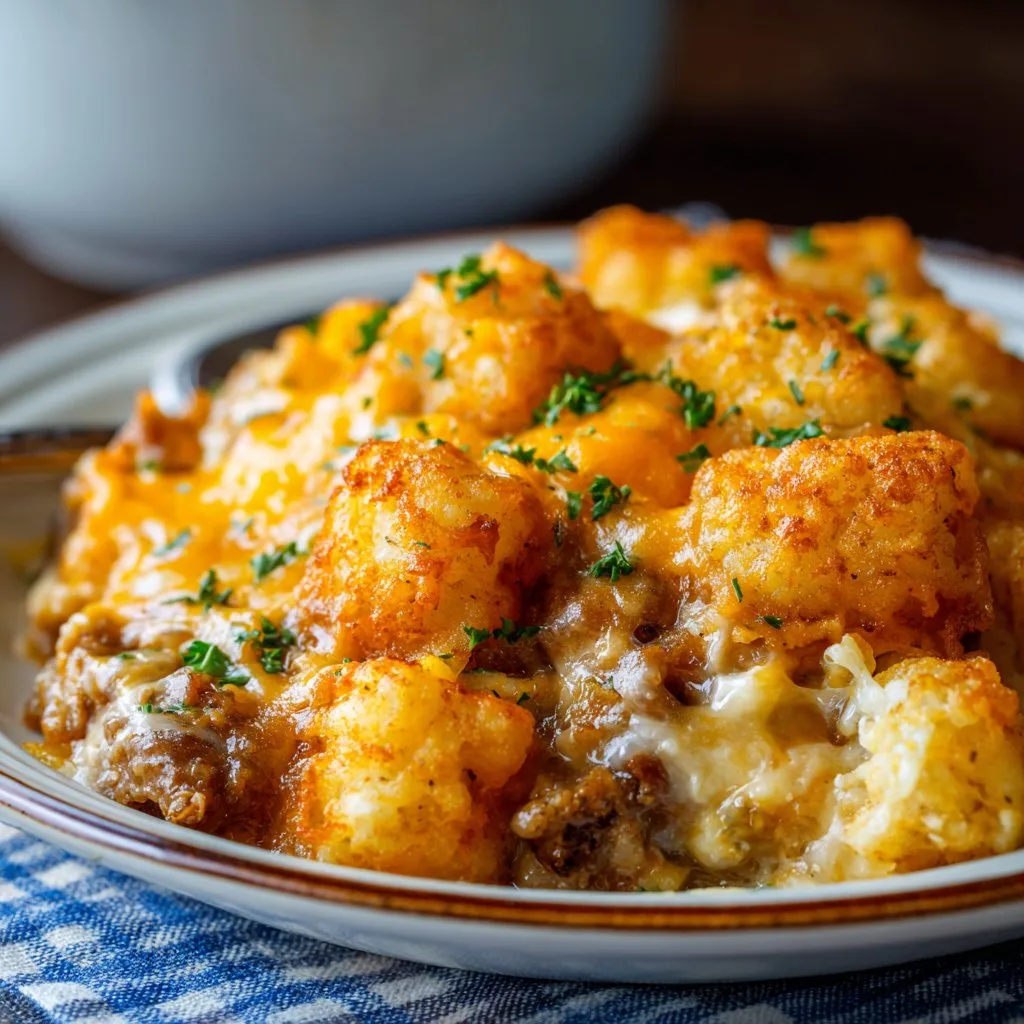 Cheesy Slow Cooker Tater Tot Casserole That Practically Cooks Itself