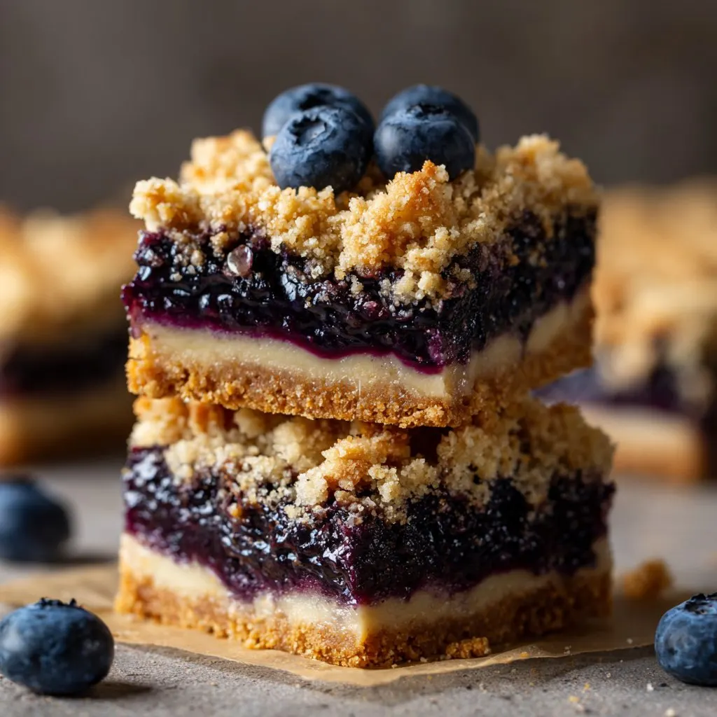 Blueberry Cheesecake Crumble Bars with Streusel