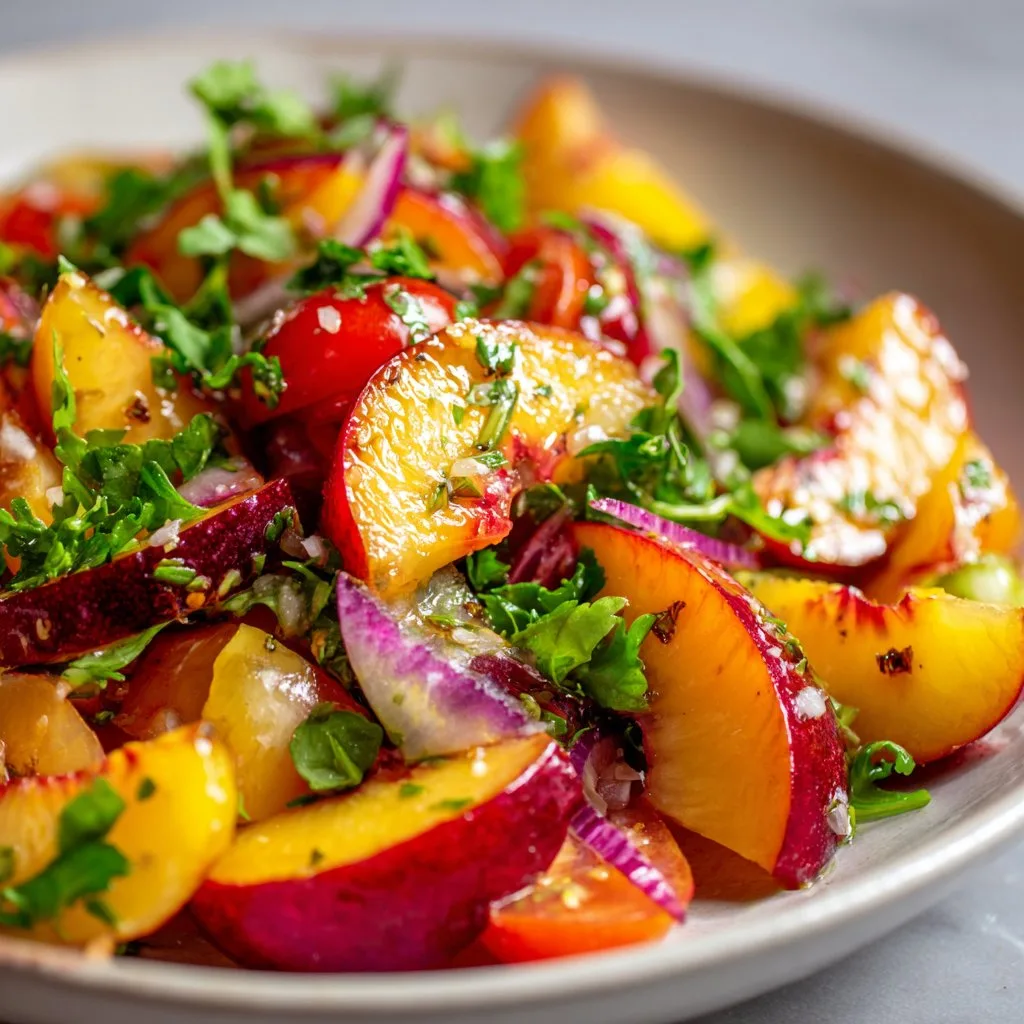 Peach and Plum Salad with Citrus Vinaigrette