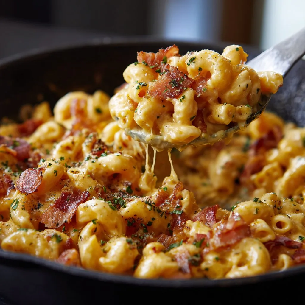 Skillet Mac and Cheese with Bacon