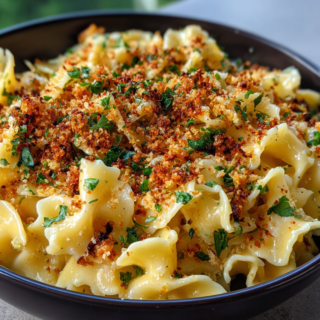 Garlic Butter Pasta with Crispy Breadcrumbs