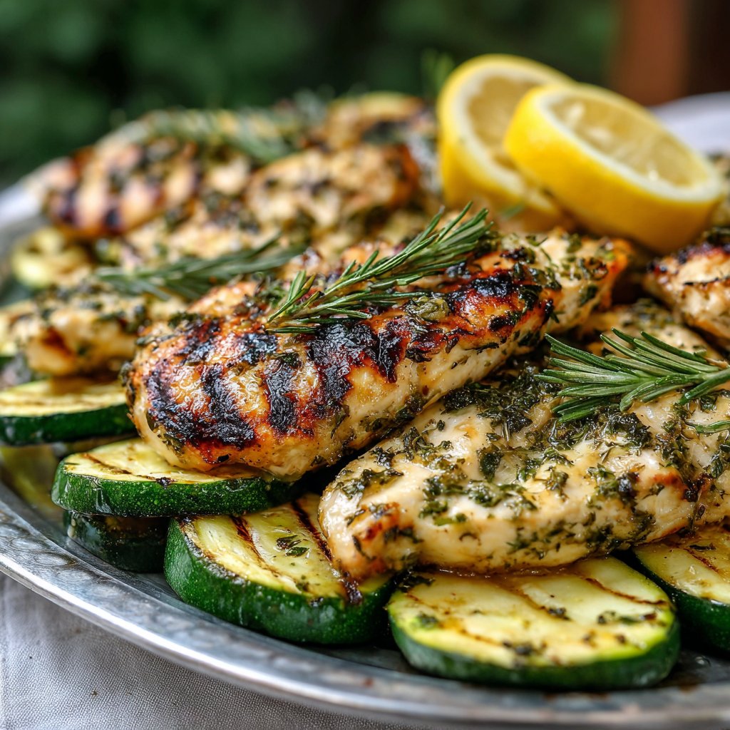 Lemon Herb Grilled Chicken with Zucchini