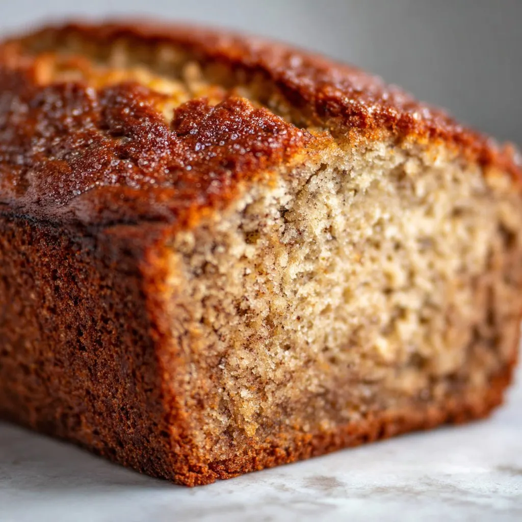Moist Banana Bread Recipe with Brown Sugar Crust