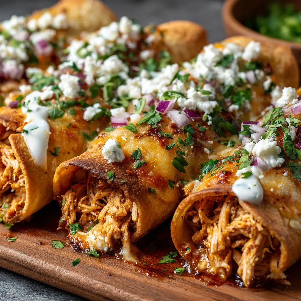 Taquitos with Shredded Chicken and Cheese