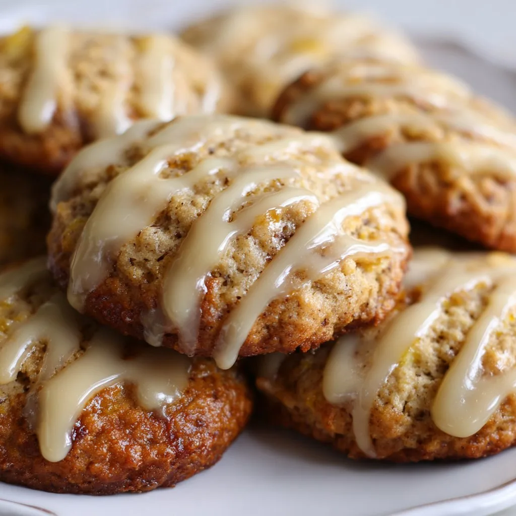 Banana Bread Cookies with Maple Glaze