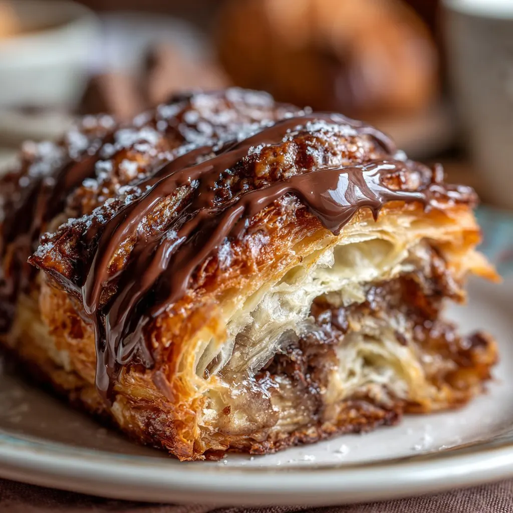Chocolate Croissant Breakfast Bake with Flaky Layers