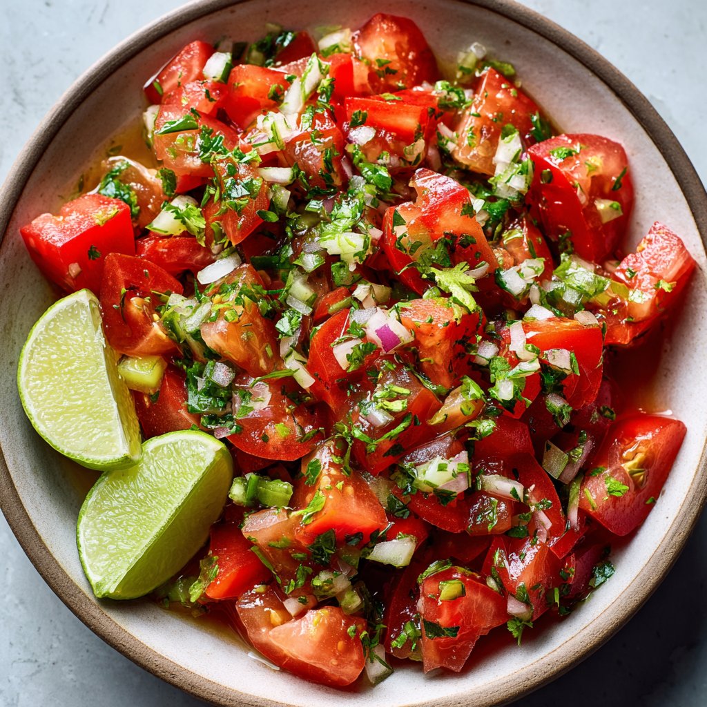 Pico de Gallo with Fresh Tomatoes and Lime