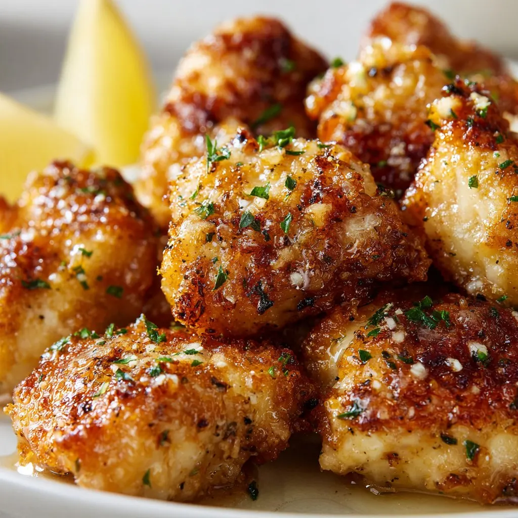 Air Fryer Lemon Chicken Bites with Garlic Butter