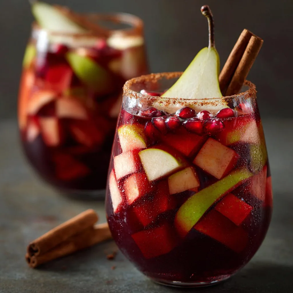 Fall Sangria with Apples, Pears, and Cinnamon