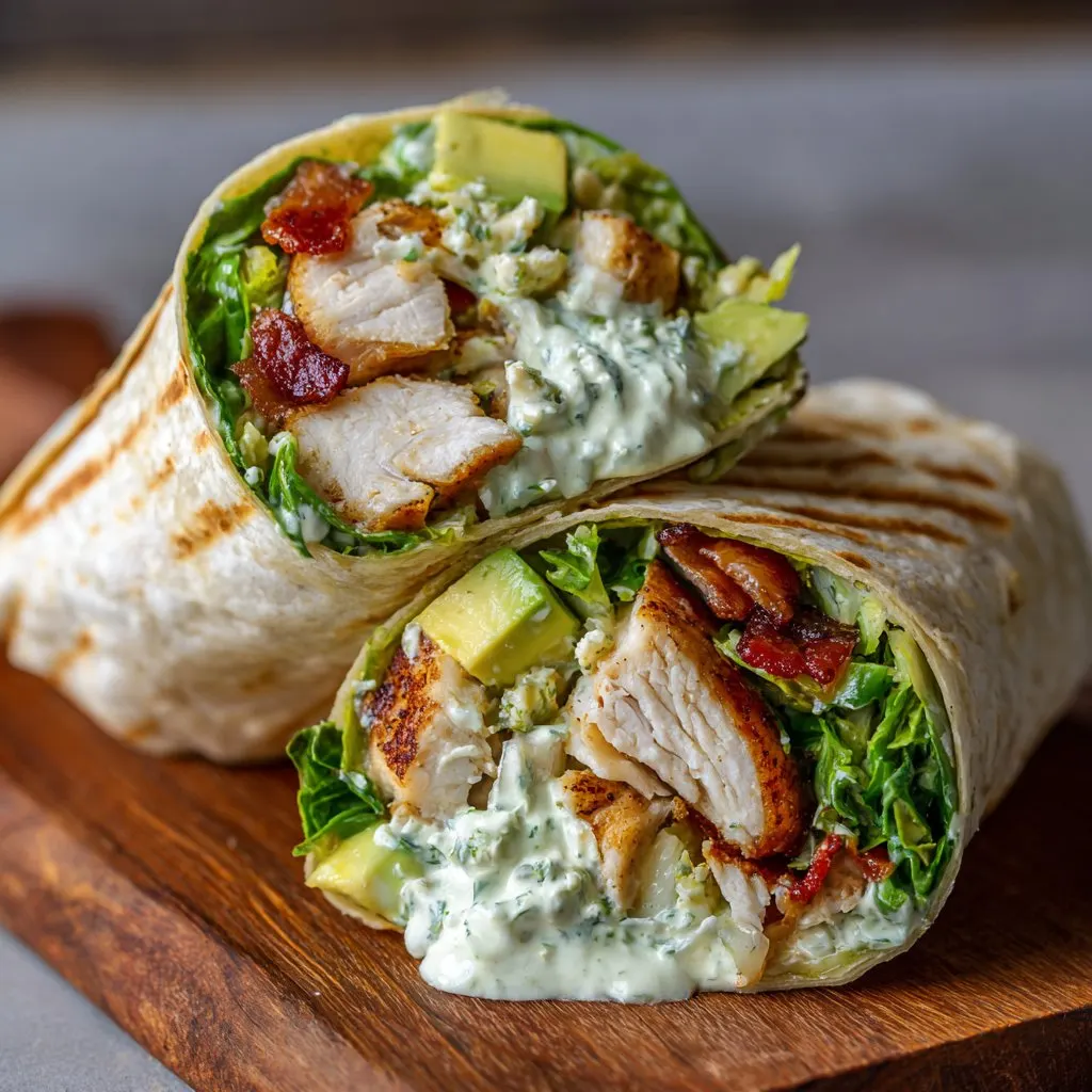 Chicken Avocado Wrap with Creamy Dressing