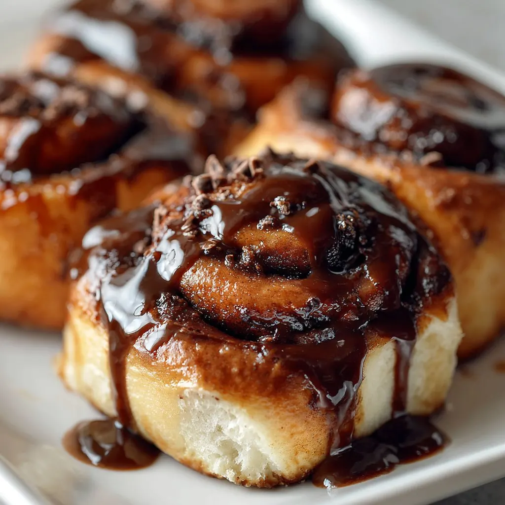 Chocolate Cinnamon Rolls with Rich Ganache