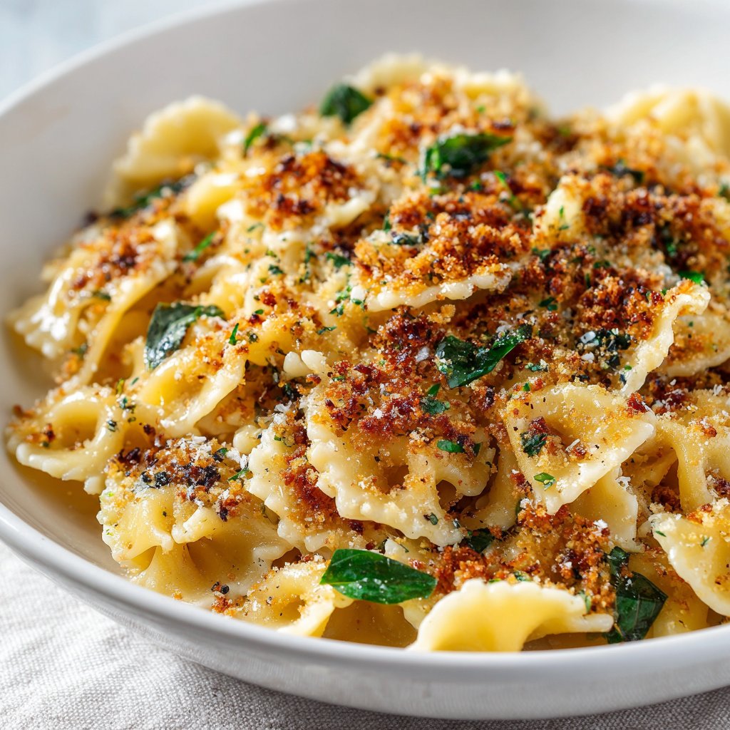 Lemon Parmesan Pasta with Crispy Breadcrumbs