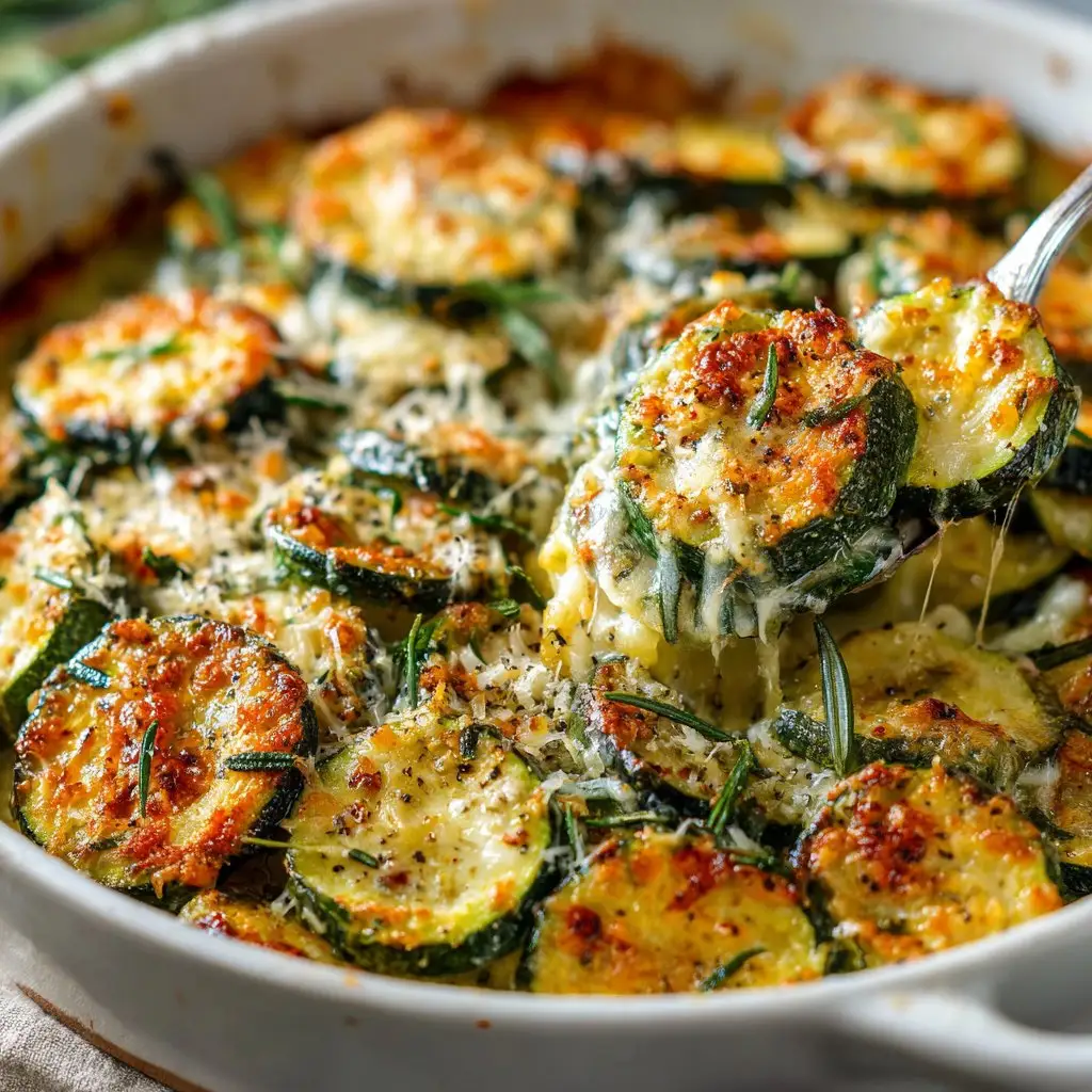 Cheesy Zucchini Bake with Parmesan and Garlic
