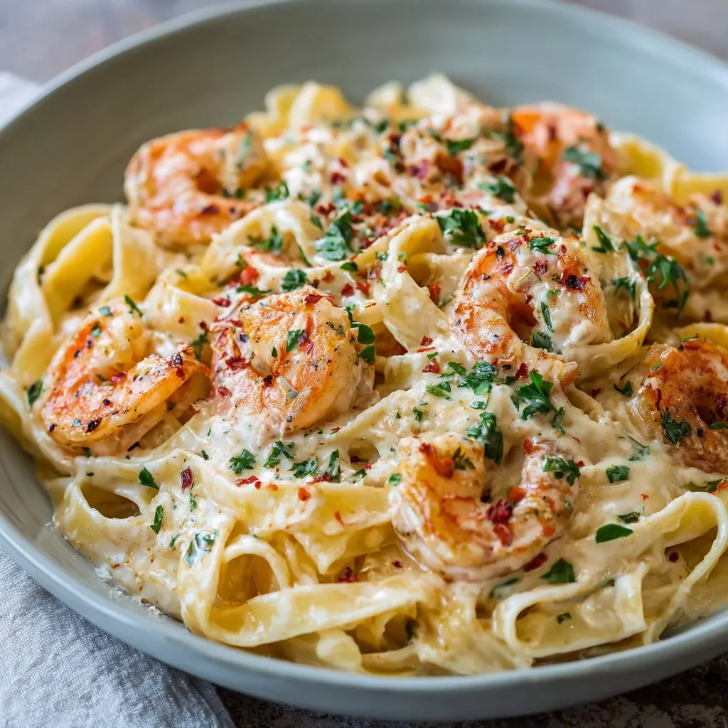 Creamy Shrimp Fettuccine Pasta in 30 Minutes