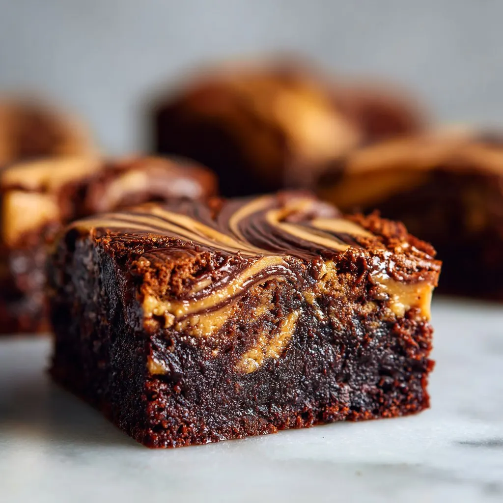 Swirled Caramel Brownies with Fudgy Center
