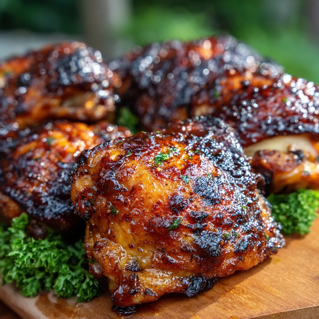BBQ Chicken Thighs with Sticky Homemade Sauce