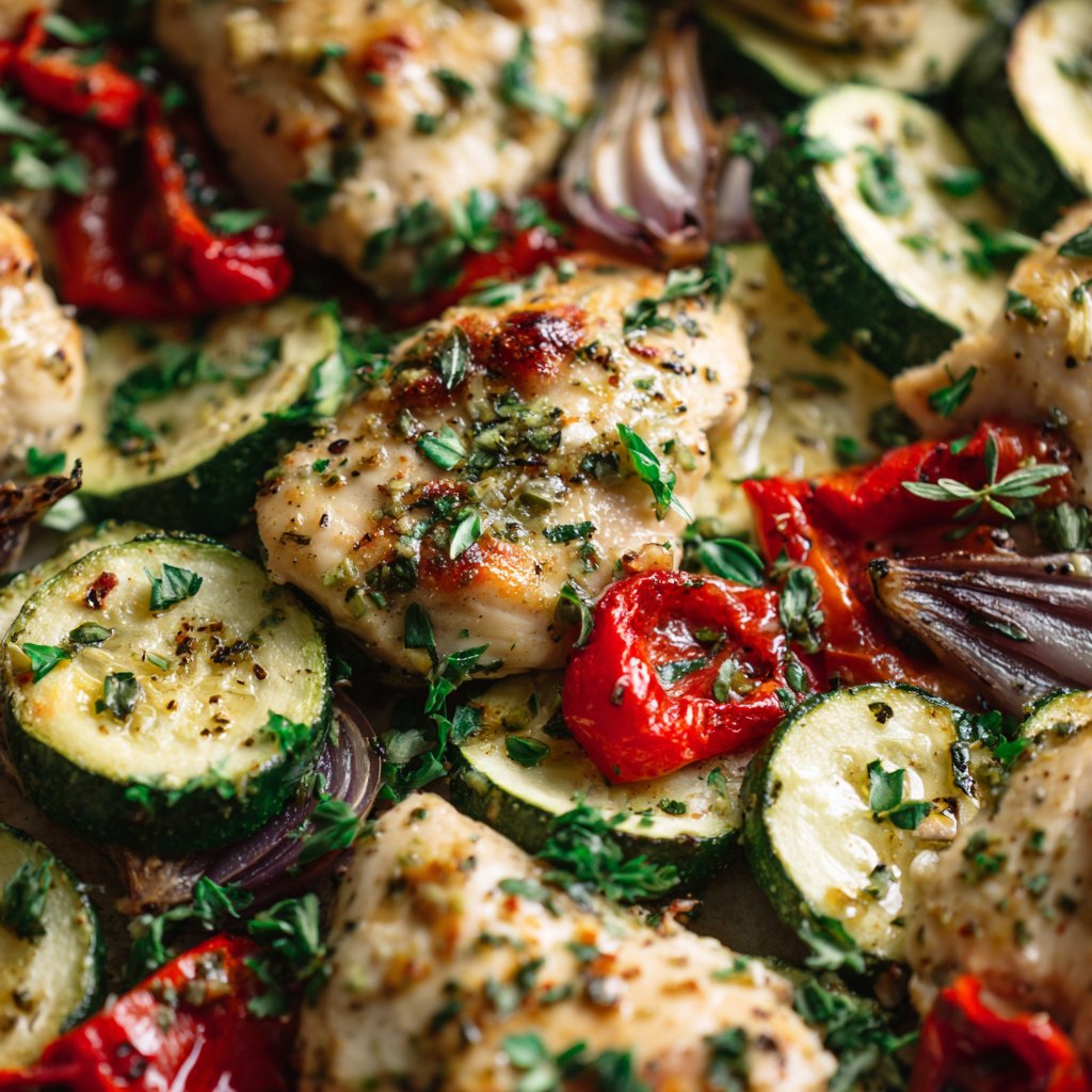 Sheet Pan Mediterranean Chicken & Zucchini