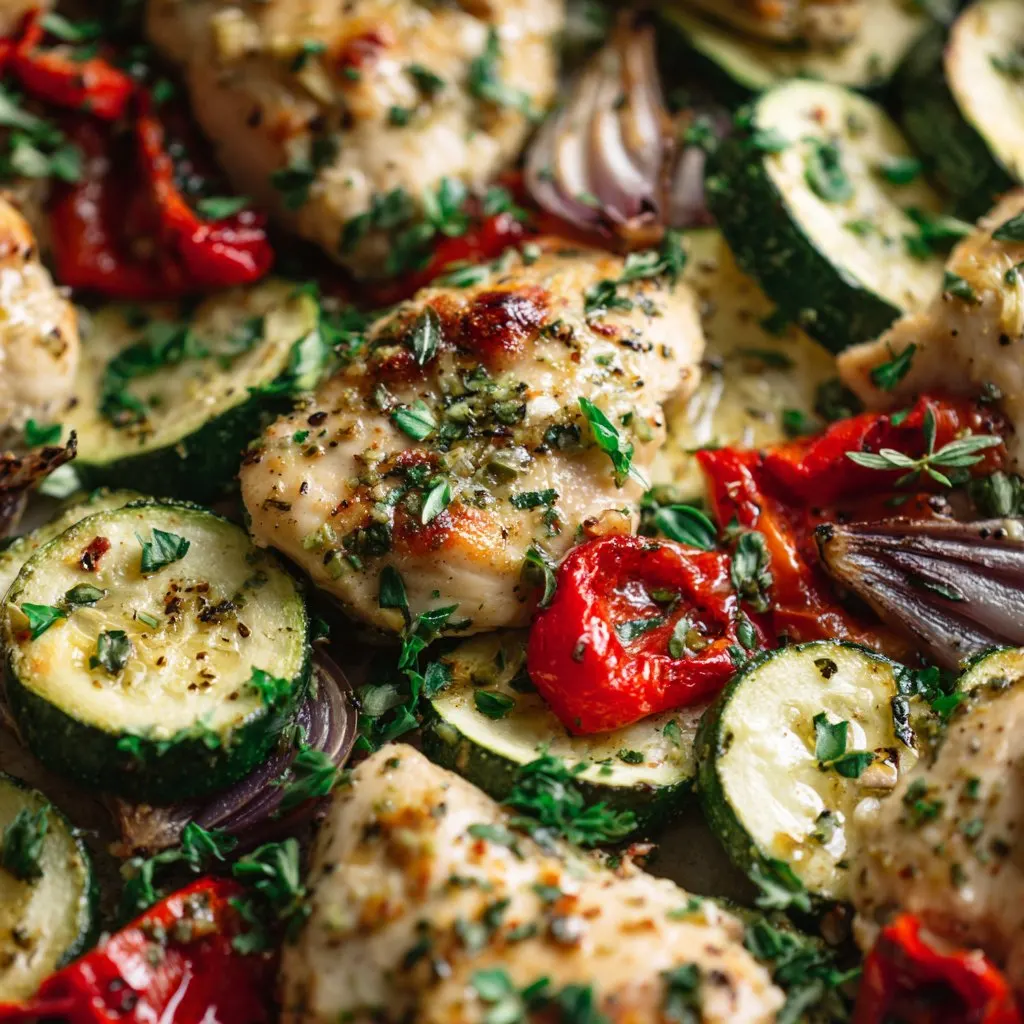 Sheet Pan Mediterranean Chicken & Zucchini