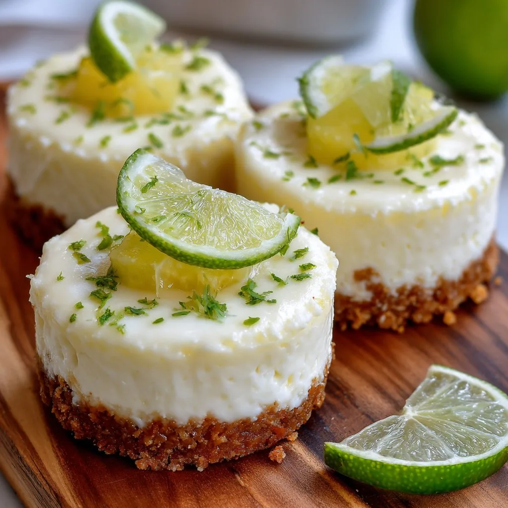 Mini Key Lime Cheesecakes with Graham Crust