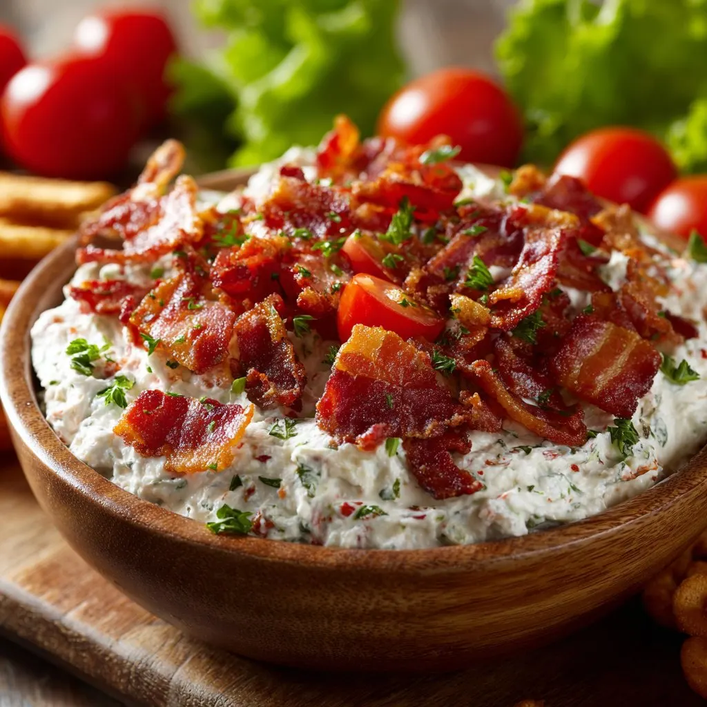 BLT Dip – Bacon, Lettuce & Tomato in a Bowl
