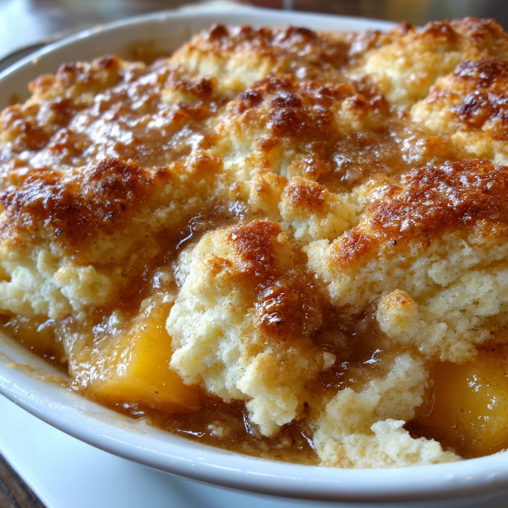 Peach Cobbler with Buttery Biscuit Topping