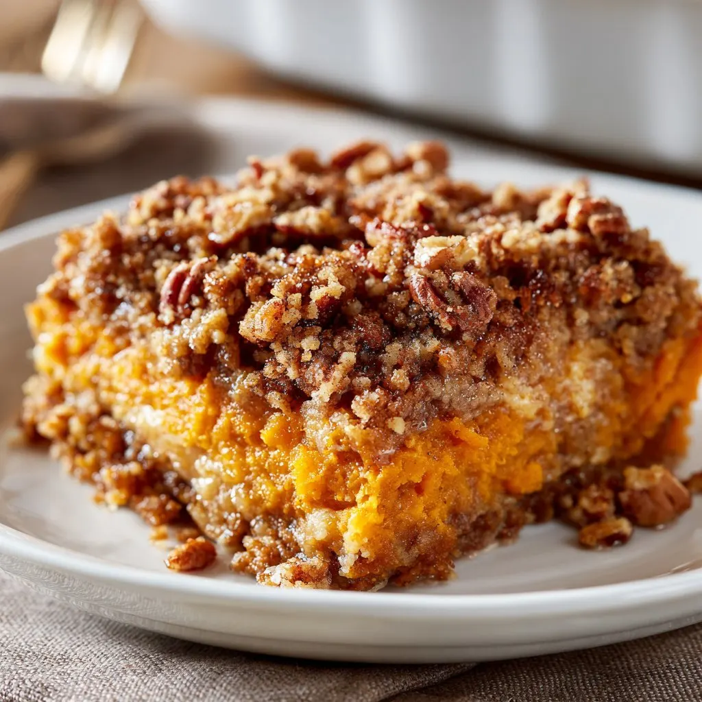 Sweet Potato Casserole with Pecan Crumble