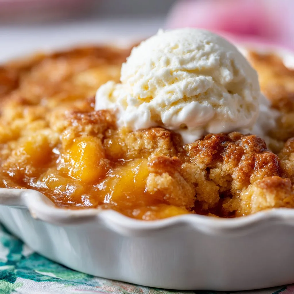 Easy Peach Cobbler with Buttery Topping