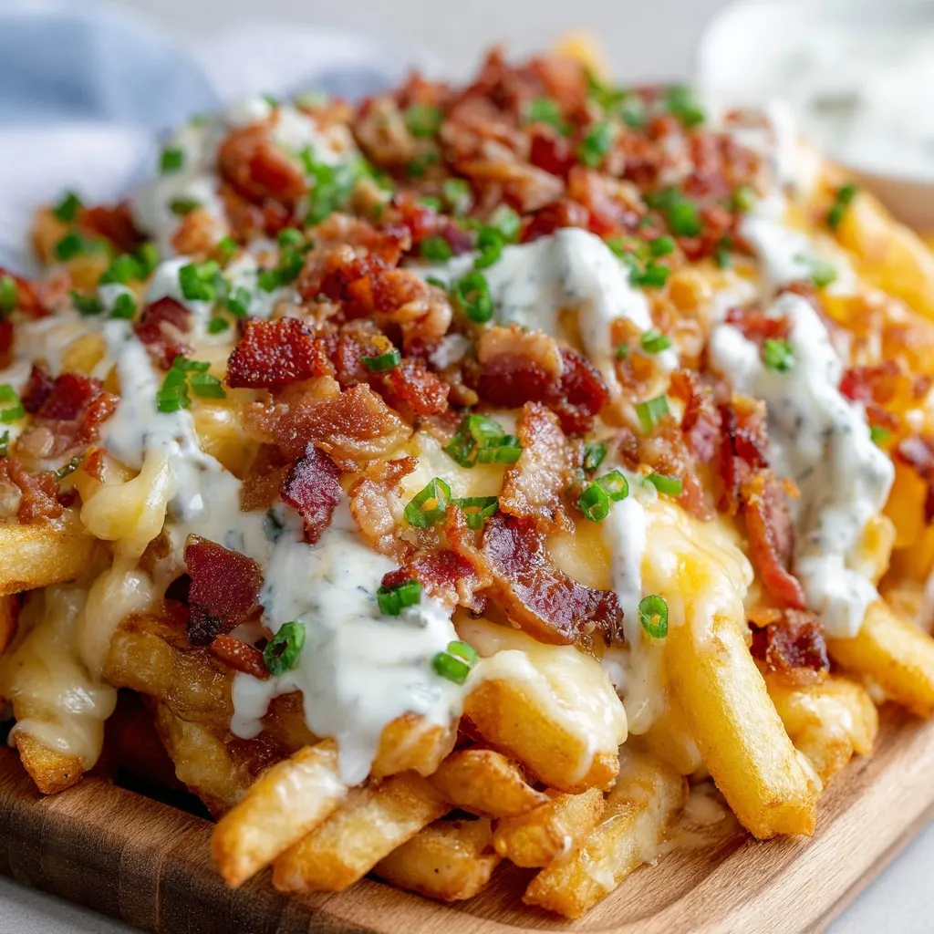 Loaded Fries with Cheese, Bacon & Ranch