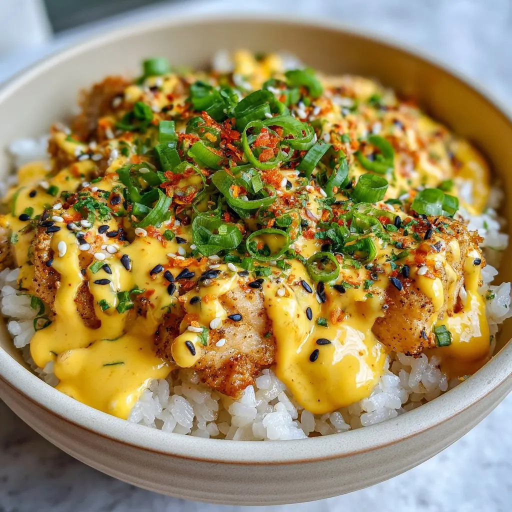 Chicken Rice Bowl with Cream Cheese Sauce