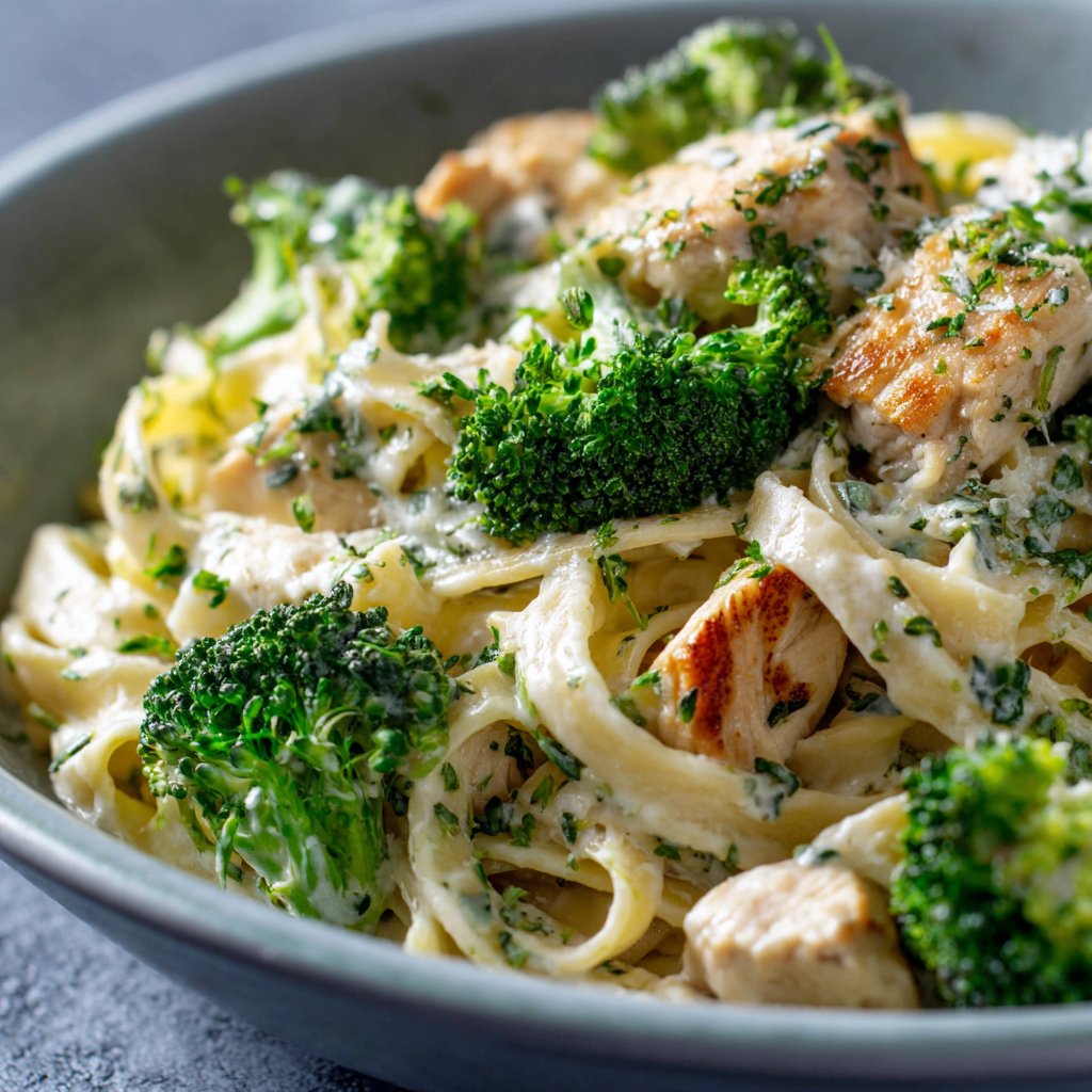 Keto Chicken Alfredo with Broccoli