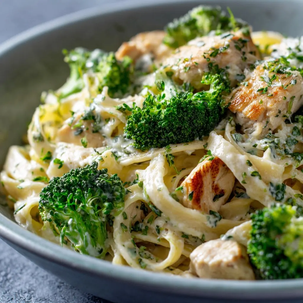 Keto Chicken Alfredo with Broccoli