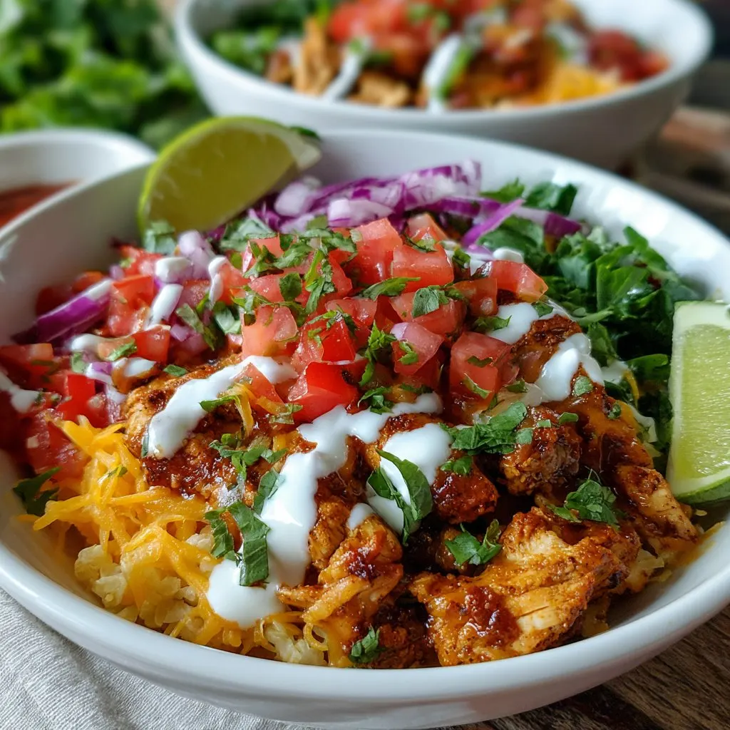 Low Carb Chicken Taco Bowls
