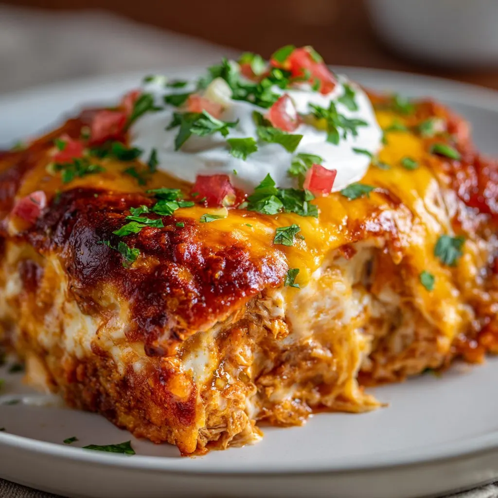Sour Cream Chicken Enchilada Bake