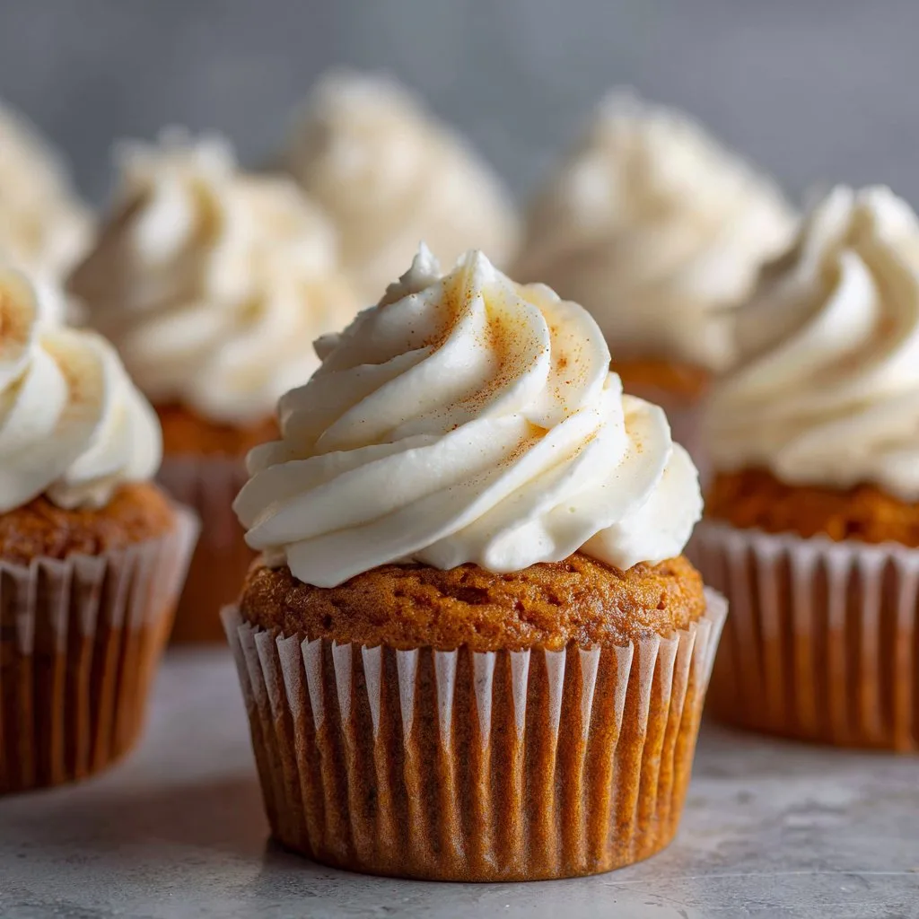 Pumpkin Cupcakes with Cream Cheese Frosting