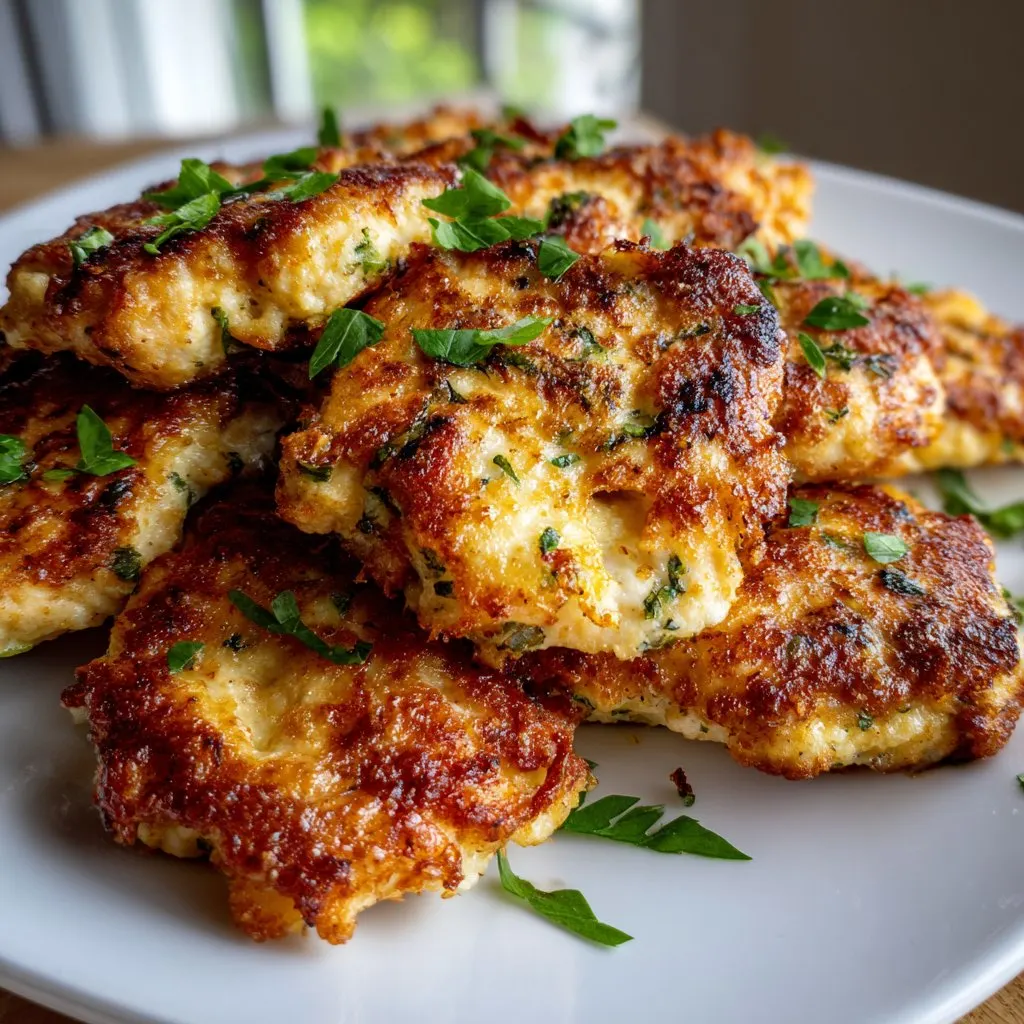 Cheesy Chicken Fritters (Low Carb)
